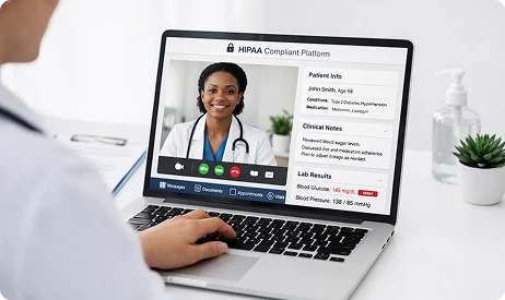 HIPAA-compliant telehealth platform for regulated care